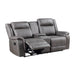 Enzo Console Loveseat W/ Dual Recliners--Gray
