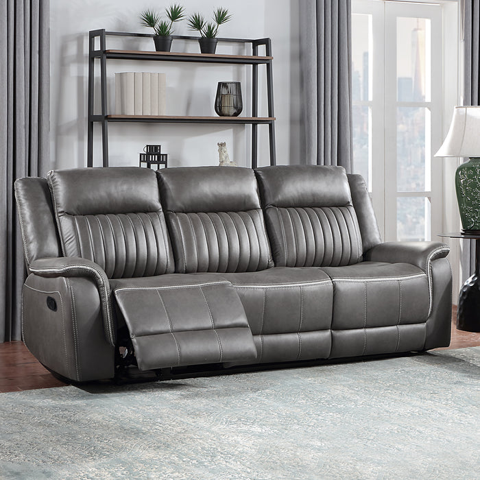 Enzo Sofa W/Dual Recliner- Gray