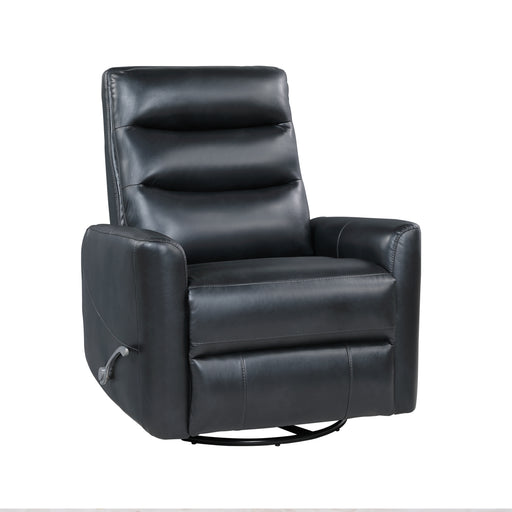 Takami Swivel Recliner-Black Vegan Leather