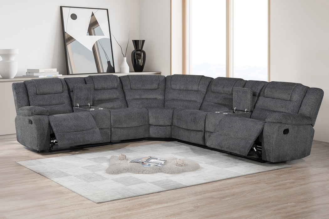 Redondo Raf Console Loveseat W/1 Recliner-Dk Gray