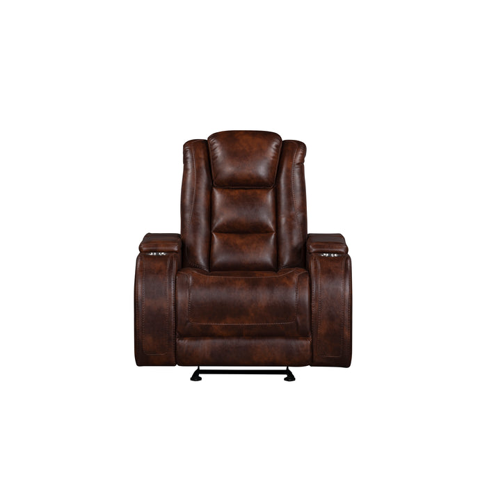Chester Glider Recliner W/Pwr Hr & Fr-Brown