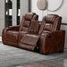 Chester Reclining Console Loveseat-Brown