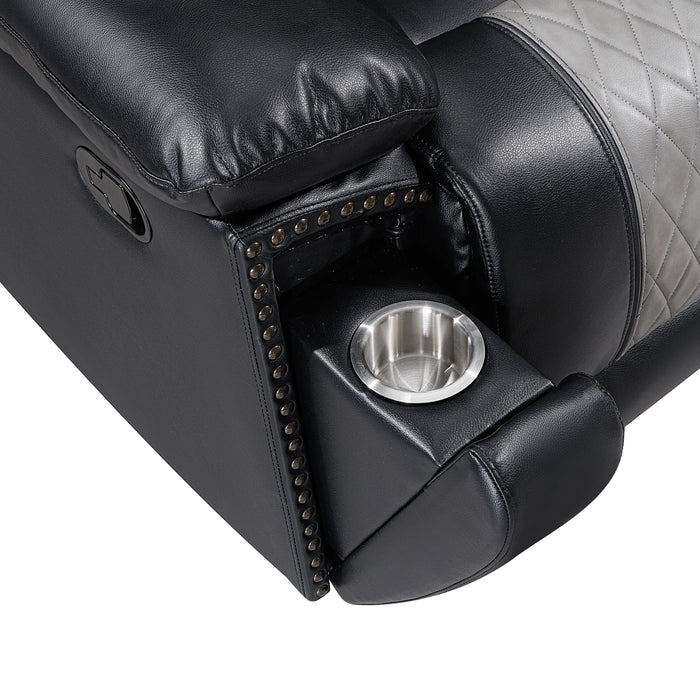 Nikko Glider Recliner-Black/Gray