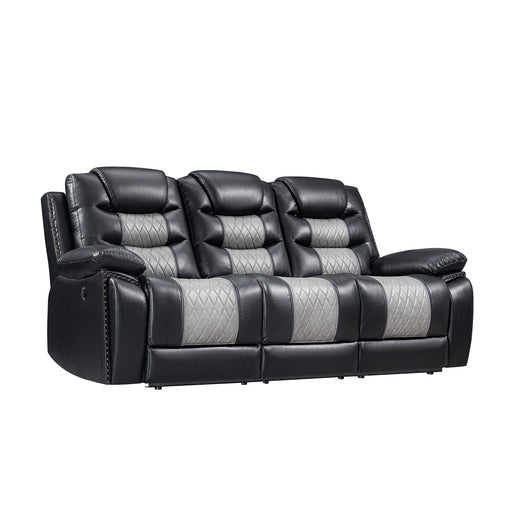 Nikko Sofa W/Pwr Fr-Black/Gray