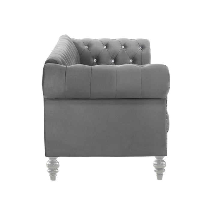 Emma Crystal Loveseat-Gray