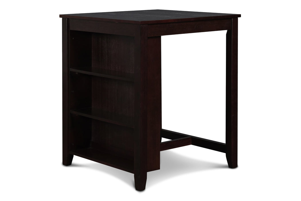 Gia 3 Pc 30" Storage Counter Table & 2 Chairs-Ebony