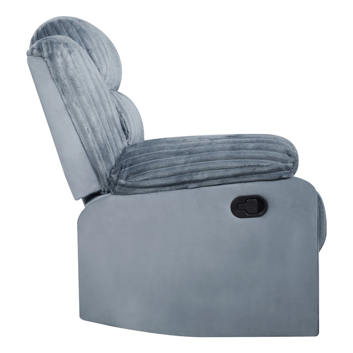 Willow Console Loveseat W/ Dual Recliners-Gray