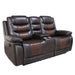 Nikko Console Loveseat W/Pwr Fr-Brown