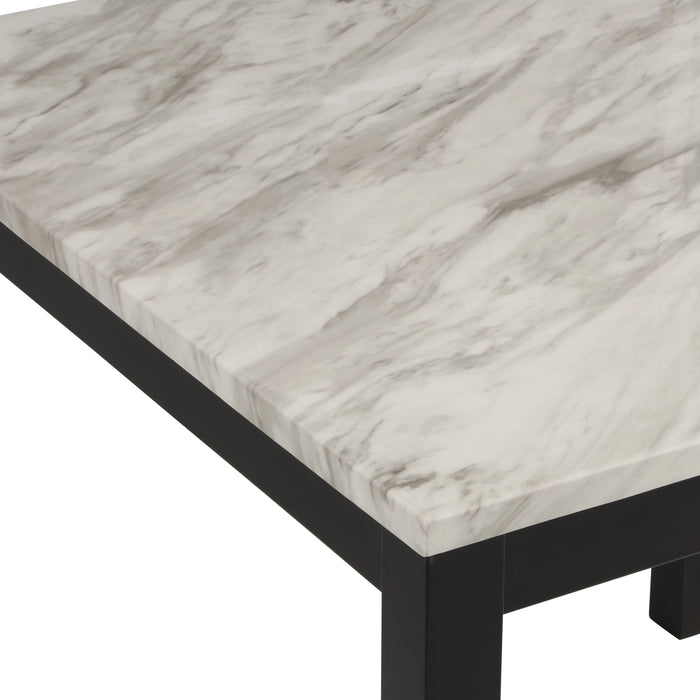 Celeste 5Pc 42" Marble Finish Counter Table & 4 Chairs-Blue