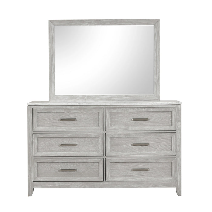 Fiona Landscape Mirror-Mist Gray